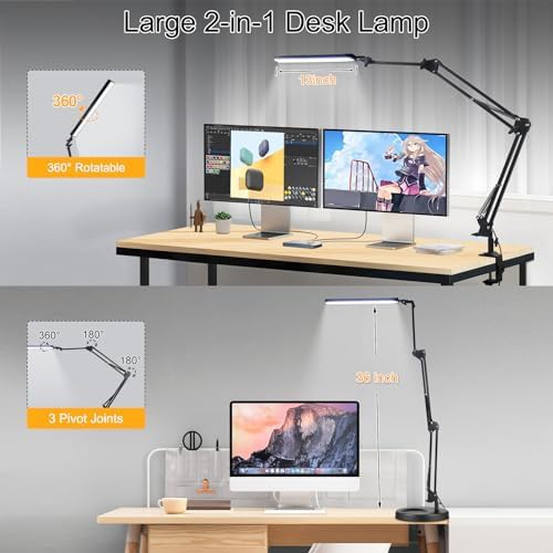 Adjustable Swing Arm LED Clamp Lamp — photo 3