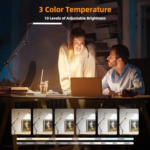 Adjustable Swing Arm LED Clamp Lamp — photo 4