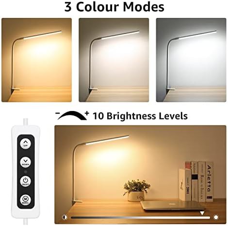 Small White LED Reading Lamp with Clamp — photo 3