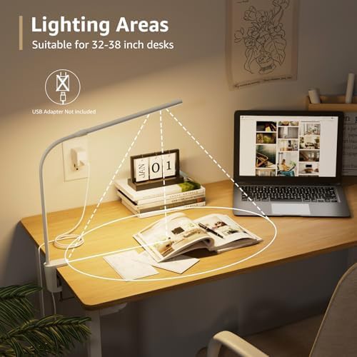 Small White LED Reading Lamp with Clamp — photo 5
