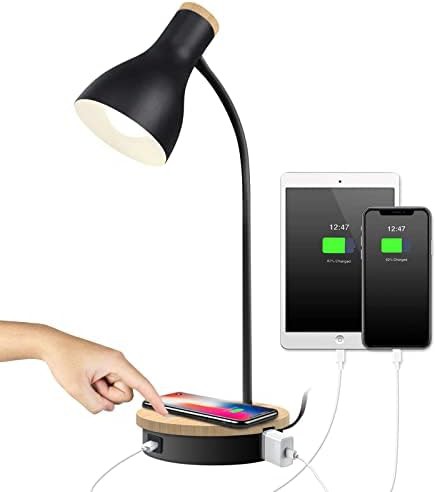 Metal reading lamp with wireless charging