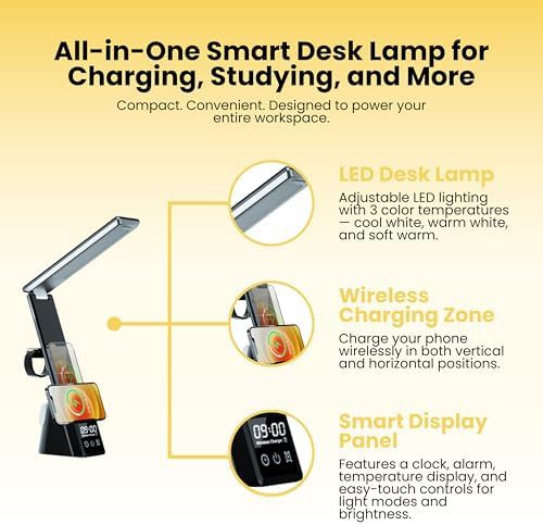 Mini desk lamp with smart clock display — photo 5