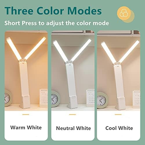 White double head rechargeable desk lamp — photo 3