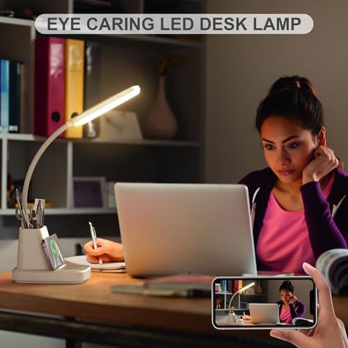 White LED Desk Lamp with Wireless Charger — photo 5