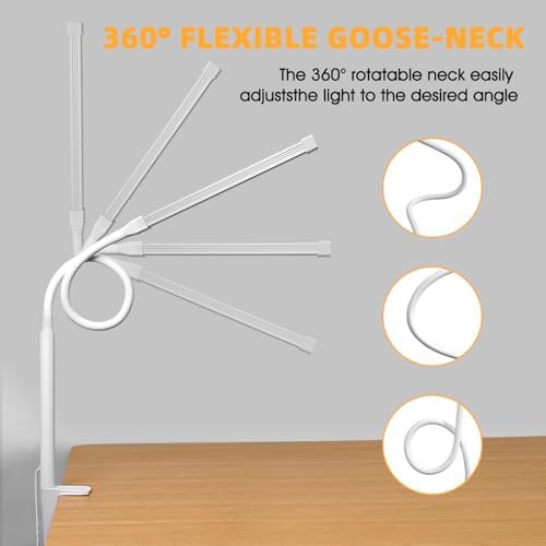 White Gooseneck LED Clip on Light — photo 3