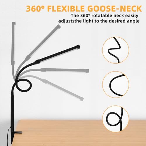 Black Gooseneck LED Clip on Light — photo 3
