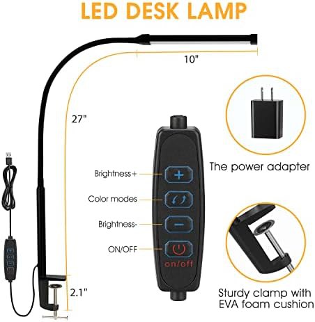 Black Gooseneck LED Clip on Light — photo 4