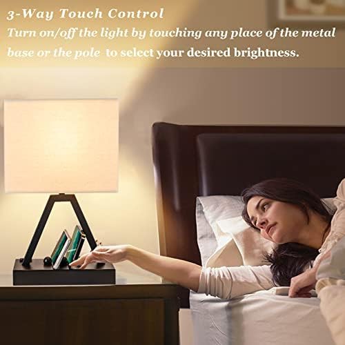 Black Touch Control Bedside Table Lamp — photo 4
