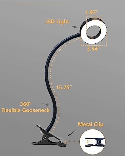 Ring light style clamp on reading lamp — photo 3