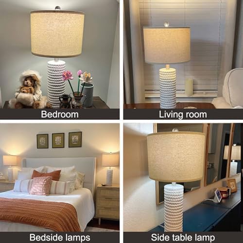 Farmhouse Ceramic Table Lamps Set of Two — photo 3
