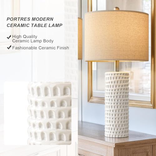 Farmhouse Ceramic Table Lamps Set of Two — photo 5