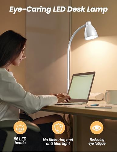 White Study Lamp with USB Charging — photo 3