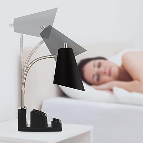 Black Organizer Base Lamp with USB Port — photo 4