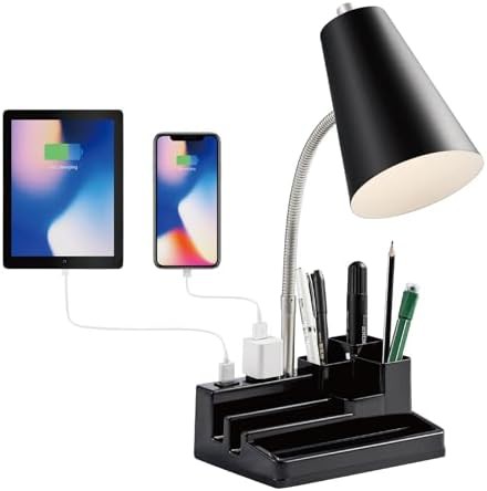 Black E26 Lamp with Integrated Charging Station