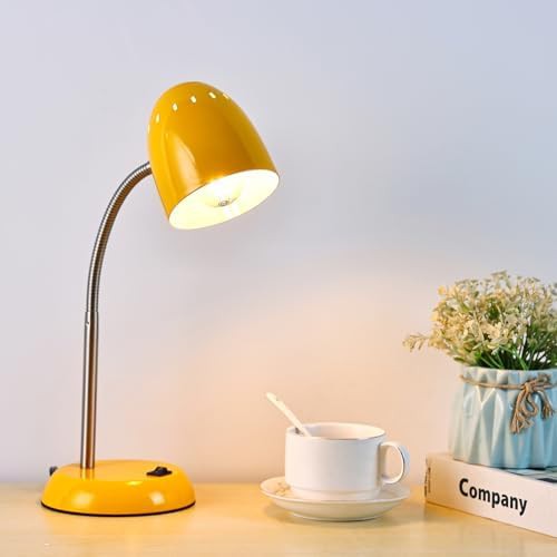 Yellow Gooseneck Metal Study Lamp