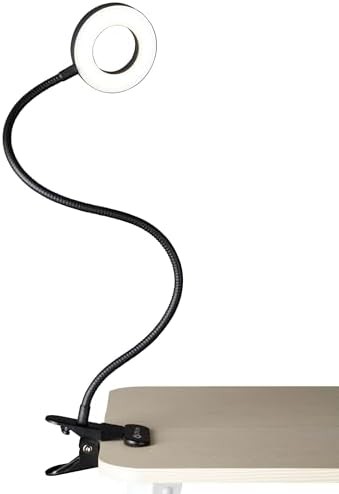 Black capture clip-on led ring light