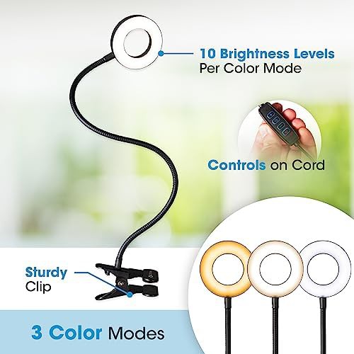 Black capture clip-on led ring light — photo 3