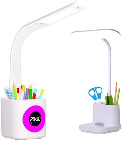 Gooseneck desk lamp with storage base