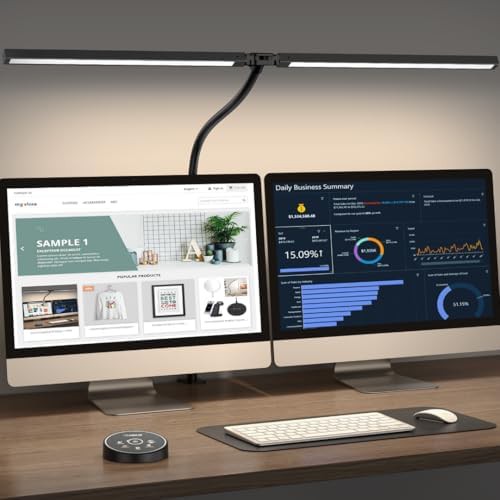 Architect Clamp Lamp for Dual Monitor Setup