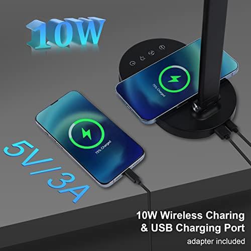 Black LED desk lamp with wireless charger — photo 5