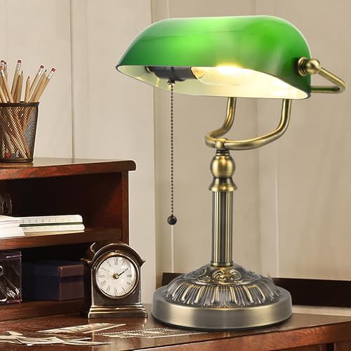 Brass Bankers Lamp with USB Port — photo 4