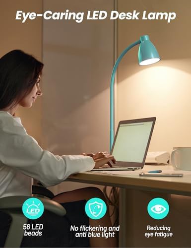 Teal Study Lamp with Weighted Base — photo 5