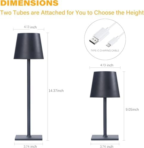 Two Pack Cordless Rechargeable Table Lamps — photo 3