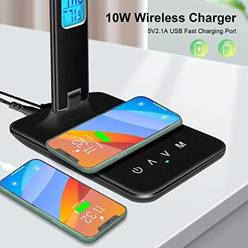 Foldable Desk Light with Wireless Charger and Clock — photo 4