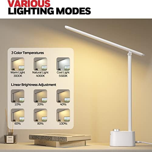White Foldable Lamp with Stepless Dimming — photo 3
