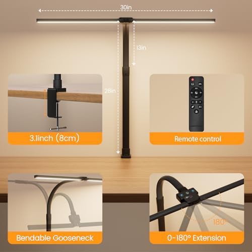Black double head clamp on desk lamp — photo 4