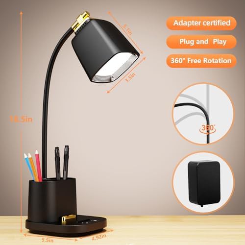 Weighted Base LED Desk Lamp with Dimmer — photo 5