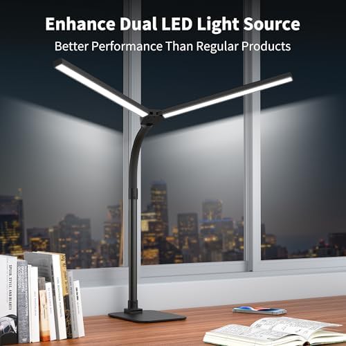 Modern dual head architect lamp with flexible gooseneck — photo 3