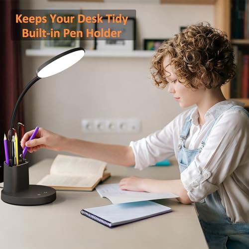 Black LED Desk Lamp with Weighted Base — photo 5