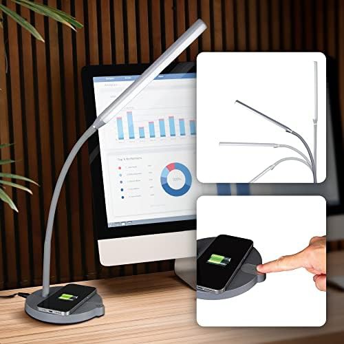 Grey Stretch LED Lamp with Wireless Base