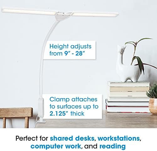 White Pivot Dual Shade Clamp Lamp — photo 5