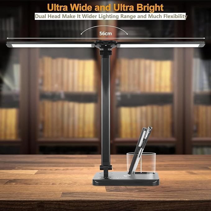 Black Dual Head Dimmable Office Lamp — photo 3