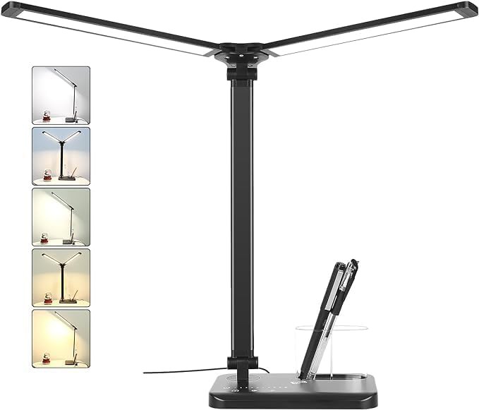 Black Dual Head Dimmable Office Lamp — photo 4
