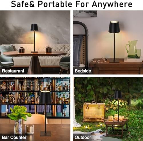 Portable Cordless Dimmable LED Nightstand Lamp — photo 3