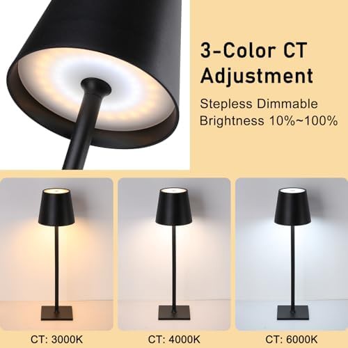 Portable Cordless Dimmable LED Nightstand Lamp — photo 4