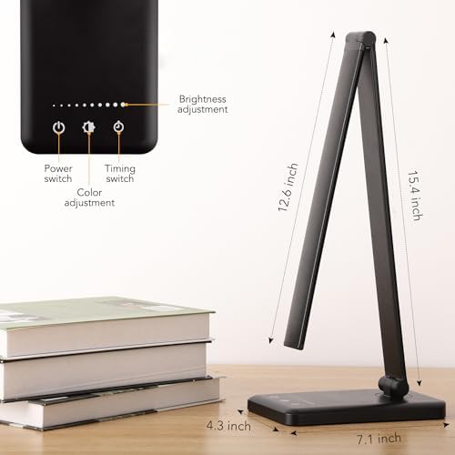 Black touch control eye caring reading lamp — photo 4