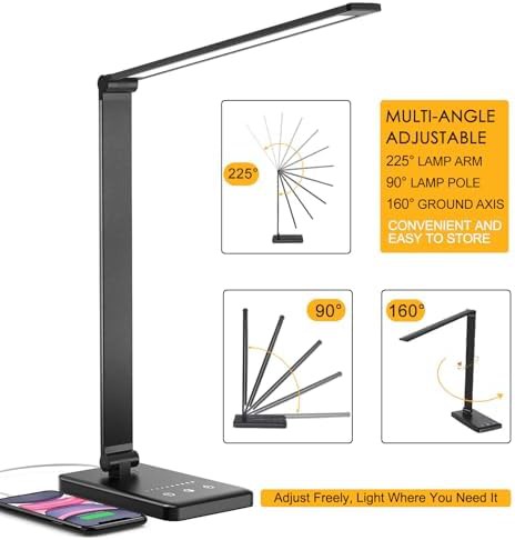 Black touch control eye caring reading lamp — photo 5