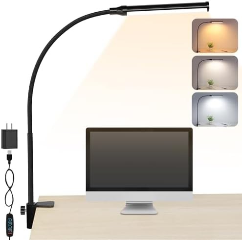 Compact Dimmable Clip On Desk Lamp