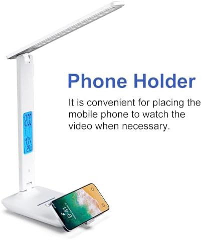 White multifunctional LED lamp with wireless charger — photo 4