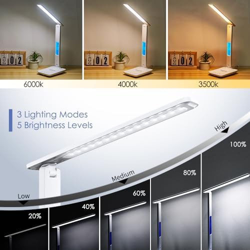 White multifunctional LED lamp with wireless charger — photo 5