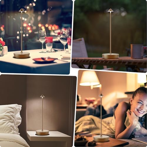Two Pack Titanium Metal Cordless Lamps — photo 5