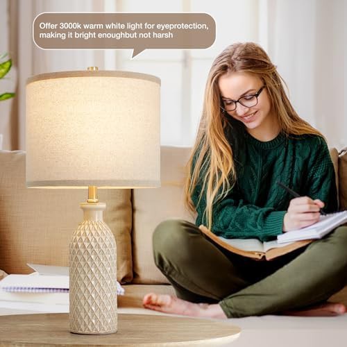 Modern White Ceramic Table Lamp Set — photo 4