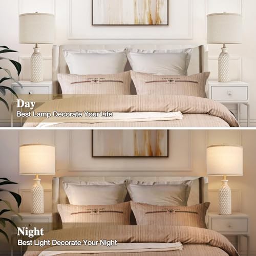 Modern White Ceramic Table Lamp Set — photo 5