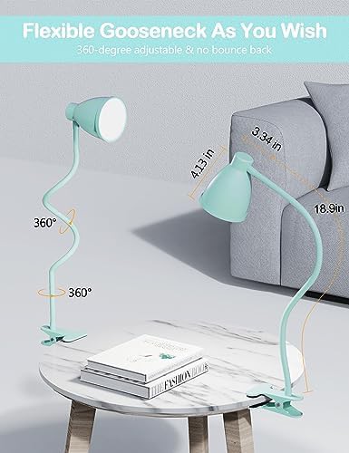 Teal Clamp on Desk Lamp with Dimmer — photo 5