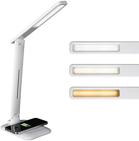 White Task Lamp with Wireless Charging