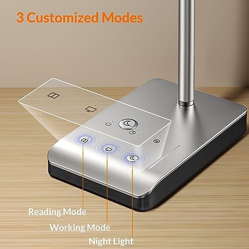 Silver gooseneck LED reading desk lamp — photo 5